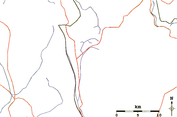 Roads and rivers around Mount Ararat (Pennsylvania)