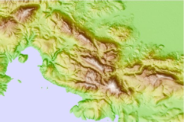 Surf breaks located close to Mount Helicon