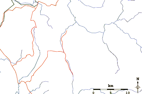 Roads and rivers around Sticht Range
