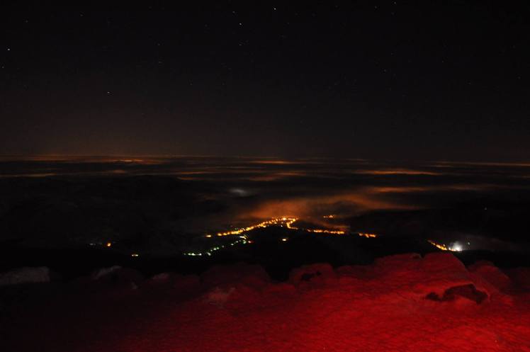 North view from the top at night, Babia Góra