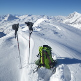 Grande Motte summit in winter