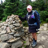 Aug. 23/ 2018. Brisk wind. Trail to summit flowing with rain water., Mount Pierce