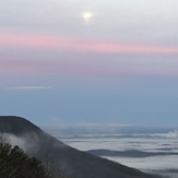 January moonset, Fort Mountain (Murray County, Georgia)