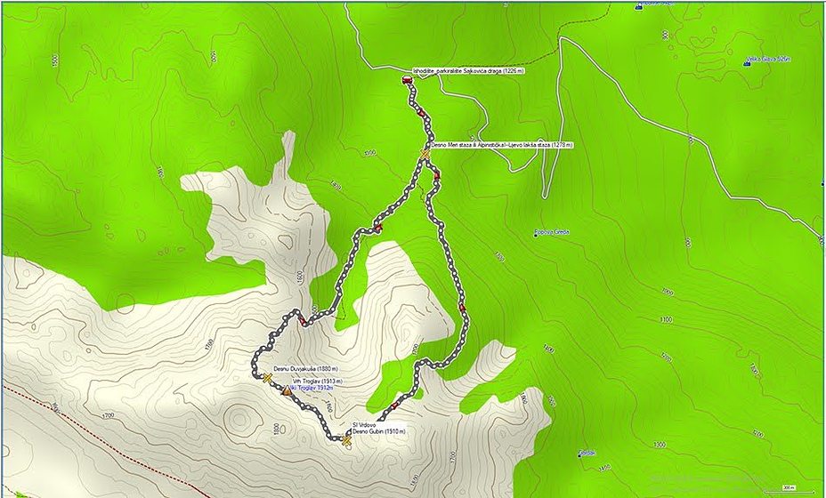 Climbing route, Troglav