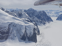 flight over Ruth glacier, Mount Dickey photo