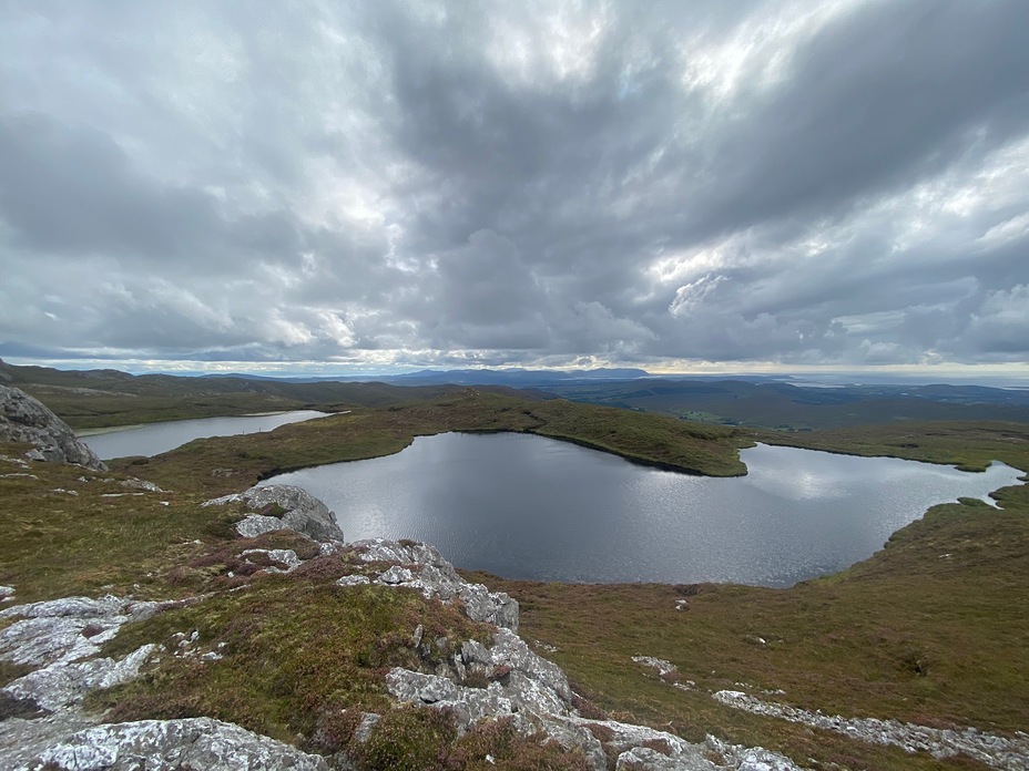 Looking west from Aghla Beg towards Ardara, Aghla Mountain