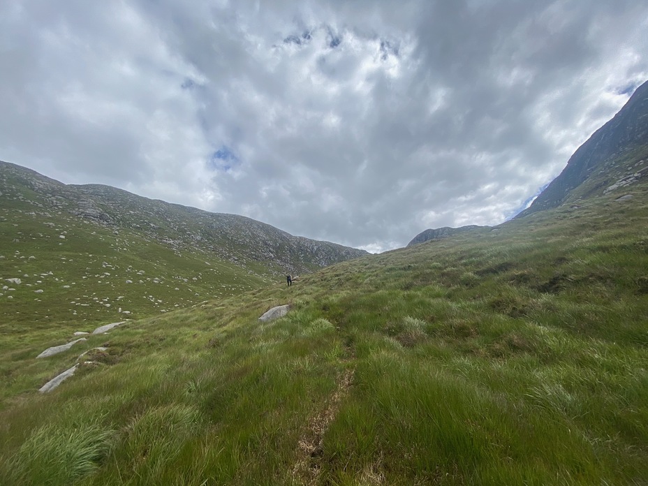 Climbing Slieve Snacht from the Poisoned Glen