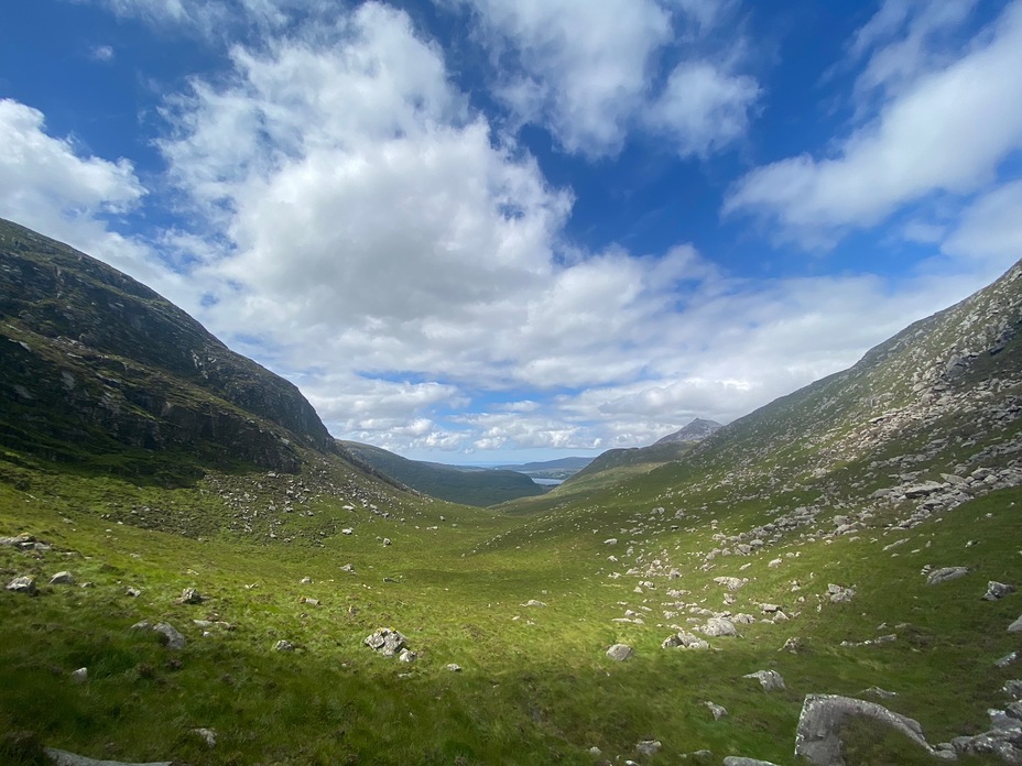 Climbing Slieve Snacht from the Poisoned Glen