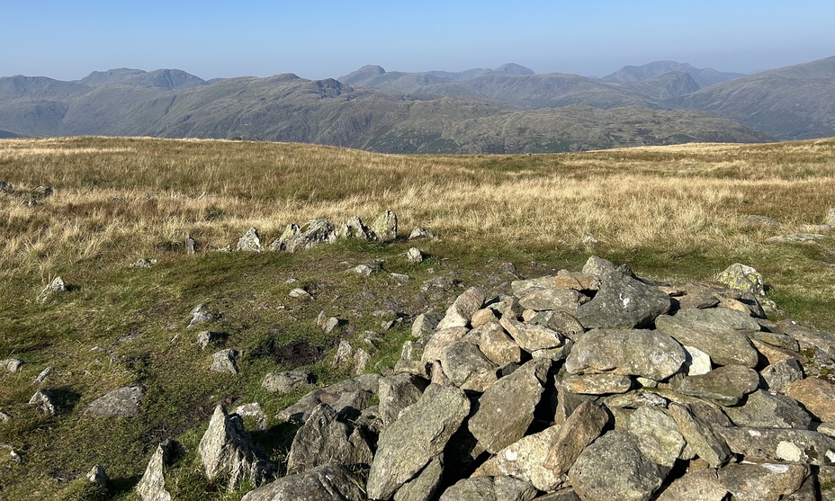 Ullscarf summit cairn view