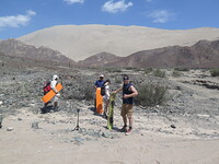 Sandboarders cerro blanco sand dune, Coropuna photo