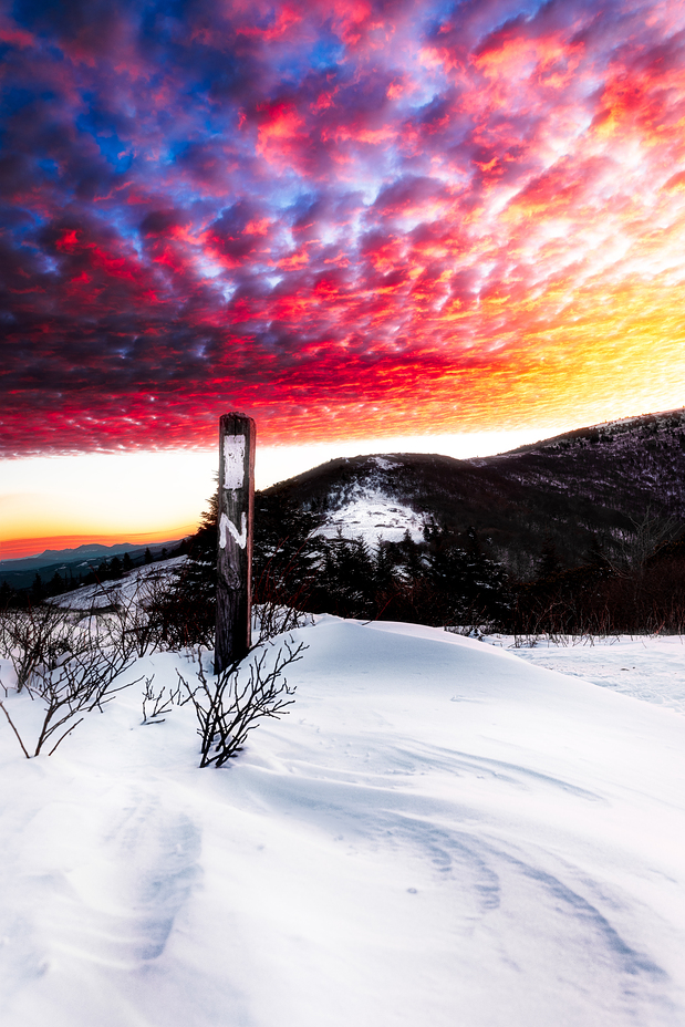 The Snow Covered Appalachian trail, Roan High Knob