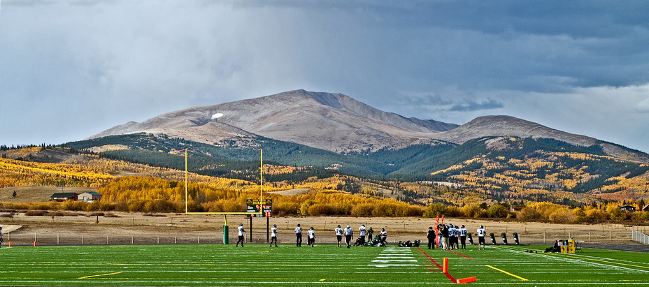 South Park Football with Mt. Silverheels in the background, Mount Silverheels