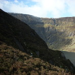 Coumshingaun coum looking onto Comeragh plateau., Comeragh Mountains